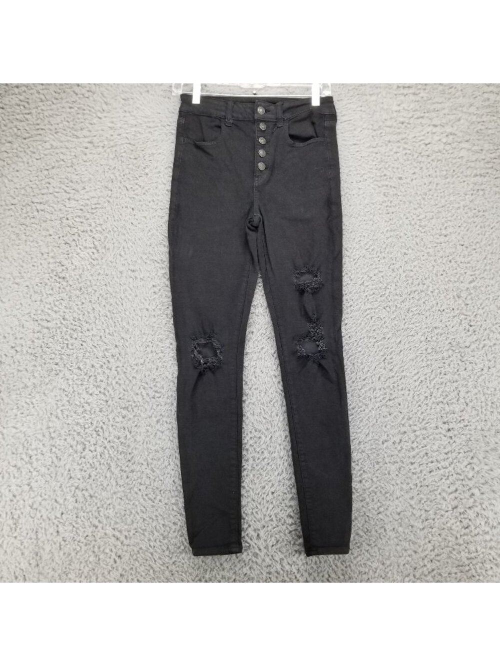 American Eagle Outfitters Jeans Womens 2 Black Jegging Stretch Denim Button Fly